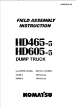 Komatsu HD465-5 HD605-5 Field Assembly Instruction