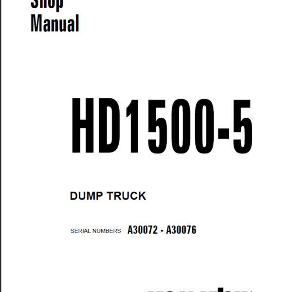 Komatsu HD1500-5 Shop Manual