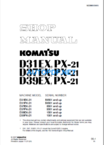 Komatsu Dozer D31EXPX-21 D37EXPX-21 D39EXPX-21 Shop Manual