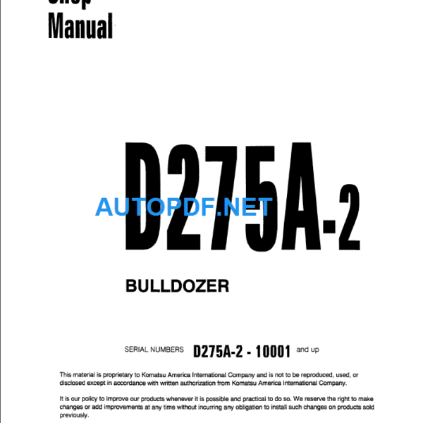 D275A-2 Shop Manual