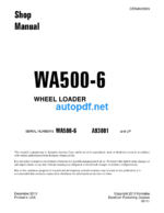 WA500-6 (SERIAL NUMBER A93001 and UP) Shop Manual