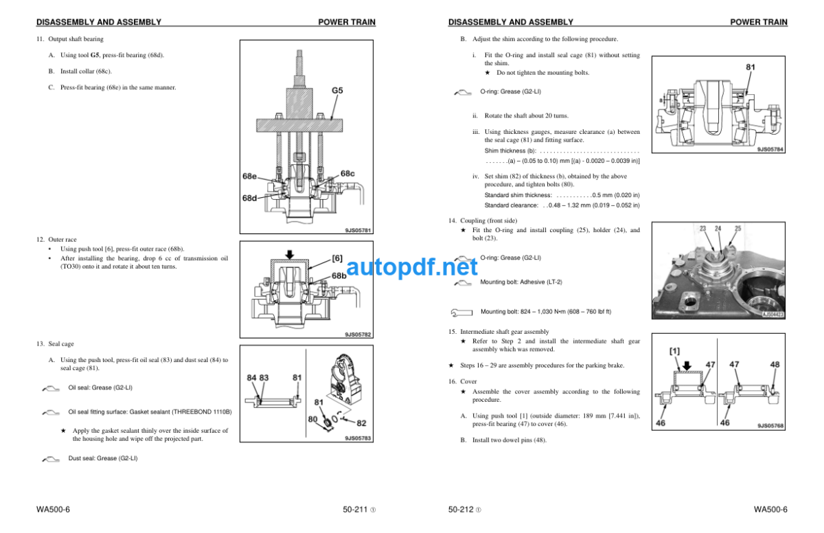 WA500-6 (SERIAL NUMBER A93001 and UP) Shop Manual