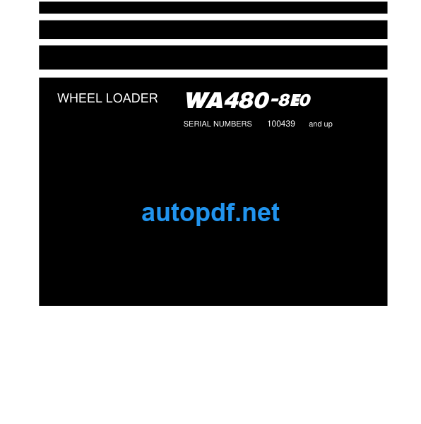 Komatsu Wheel Loader WA480-8E0 Shop Manual