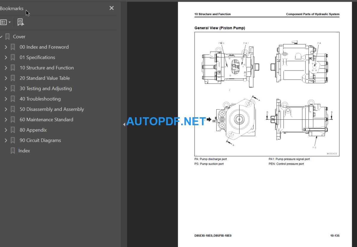 D85EXI-18E0 D85PXI-18E0 Shop Manual (25001 and up)