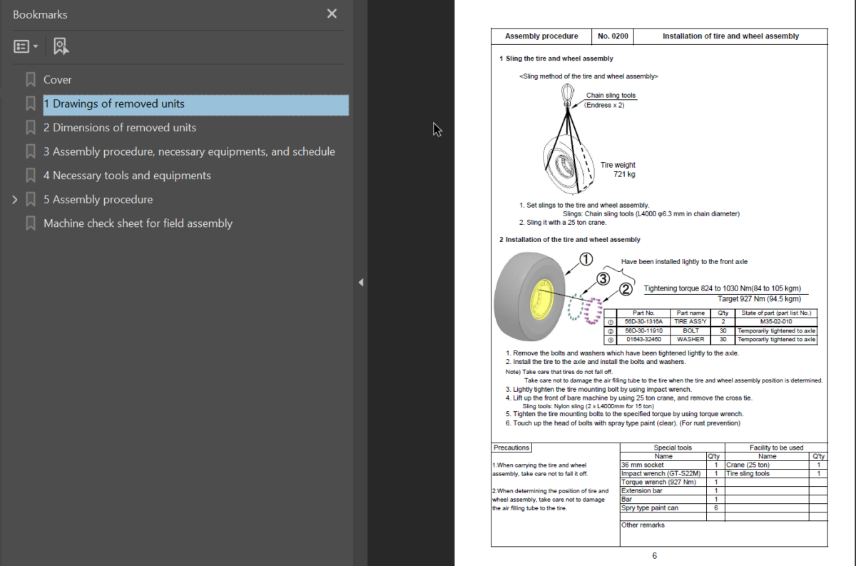 Komatsu HM300-5SE0 Field Assembly Instruction