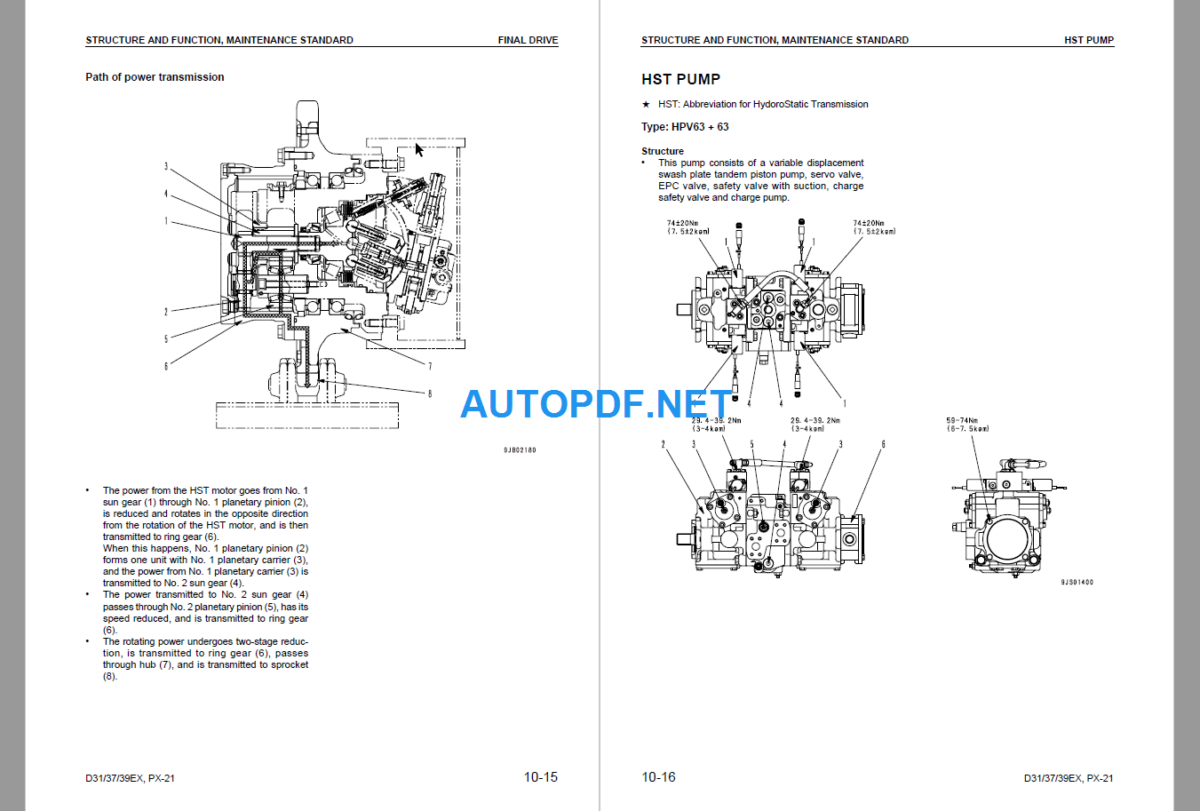 Komatsu Dozer D31EXPX-21 D37EXPX-21 D39EXPX-21 Shop Manual