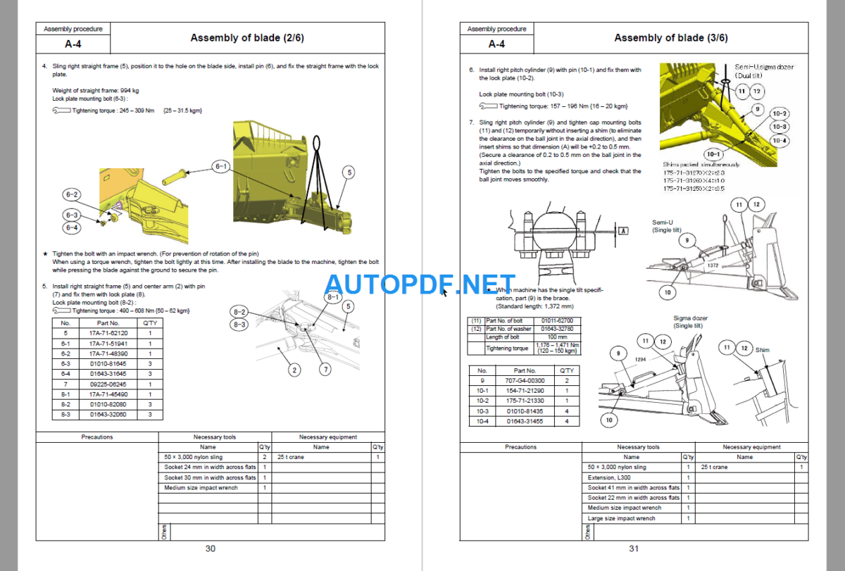 D155AX-8 Field Assembly Instruction