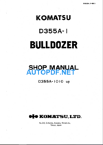 Komatsu Dozer D366A-I Shop Manual