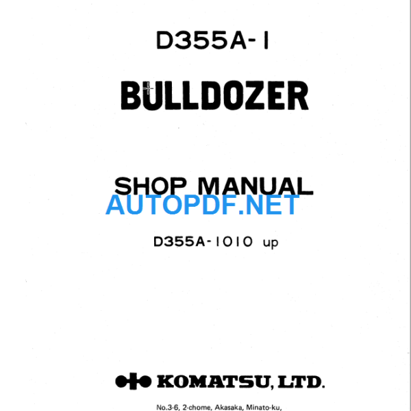 Komatsu Dozer D366A-I Shop Manual