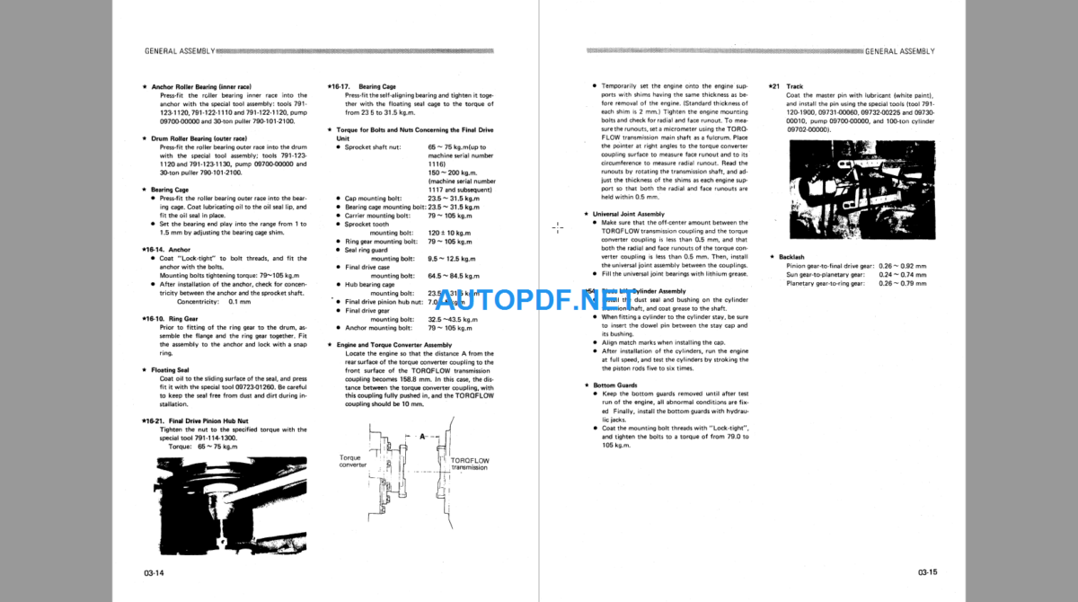 Komatsu Dozer D366A-I Shop Manual