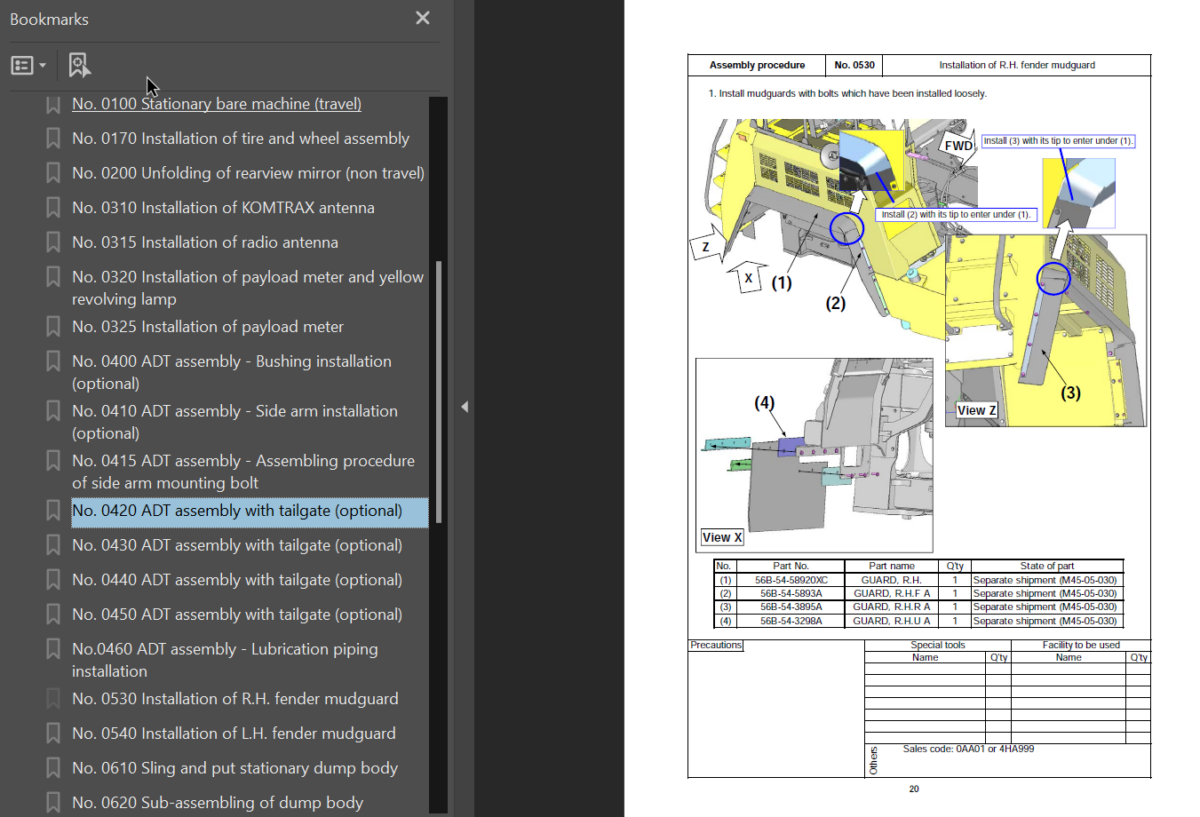 HM400-5E0 Field Assembly Instruction (20001 and up)