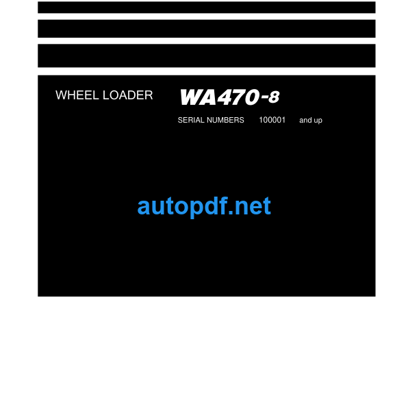 WA470-8 (SERIAL NUMBERS 100001 and up) Shop Manual