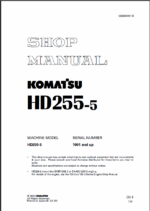 Komatsu HD255-5 Shop Manual