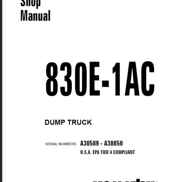 Komatsu 830E-1AC (A30589-A30850) Shop Manual