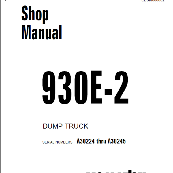 Komatsu 930E-2 Shop Manual