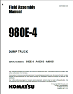 Komatsu 980E-4 Field Assembly Manual (A40003 - A40051)