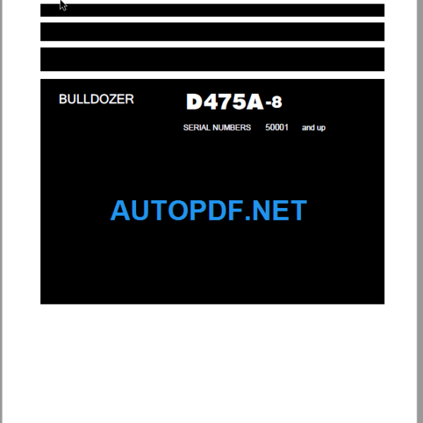 Komatsu Dozer D475A-8 Shop Manual