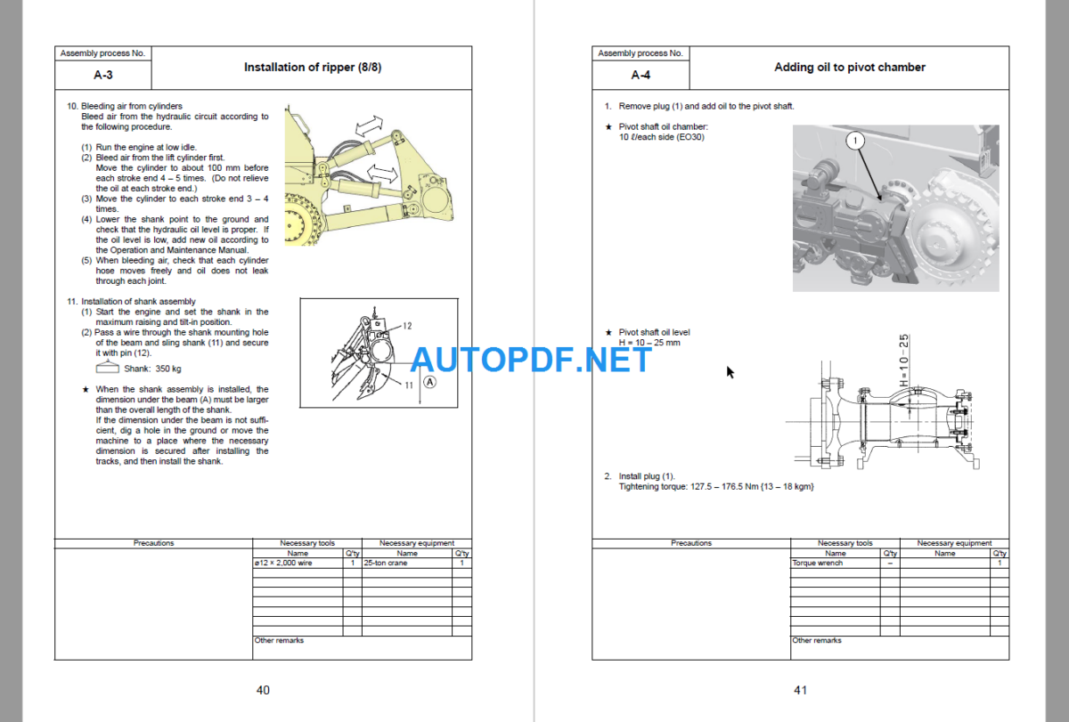 D275AX-5E0 Field Assembly Instruction