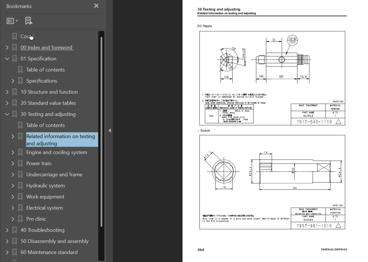 Komatsu D61EXi-23 D61PXi-23 Shop Manual