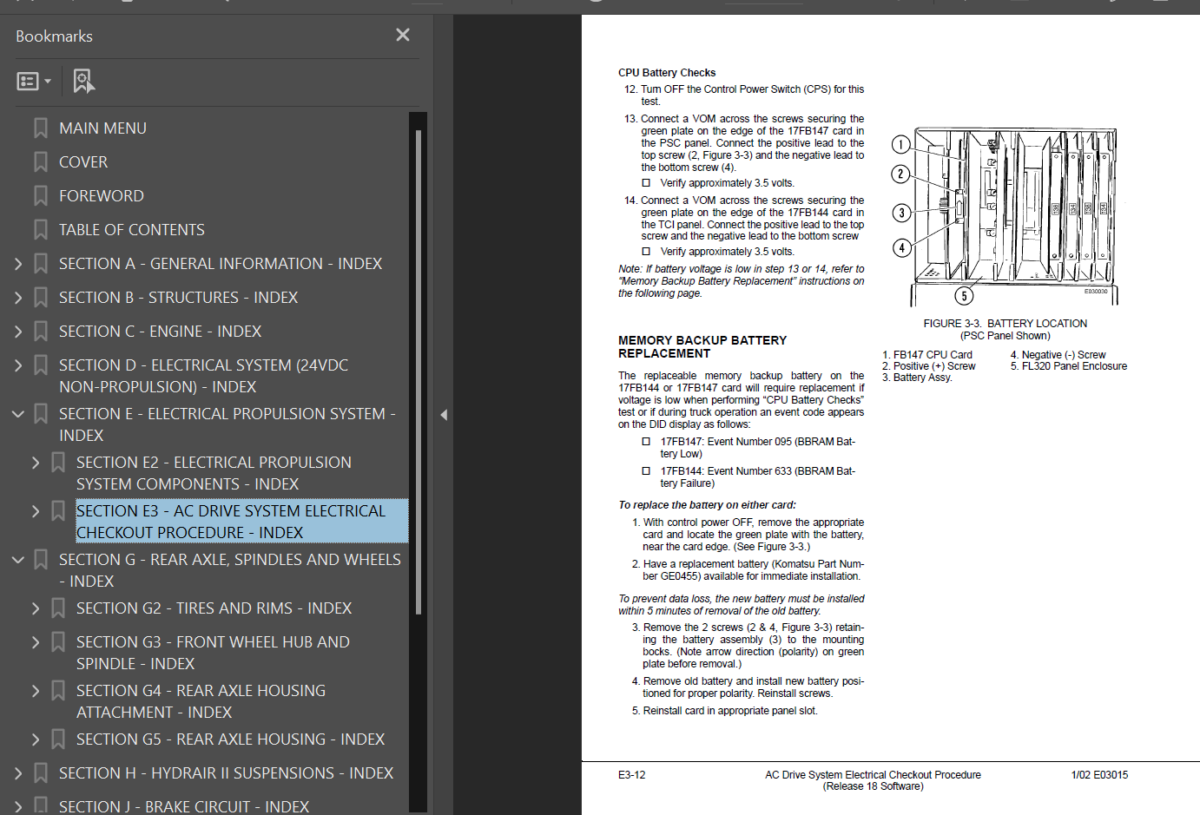 Komatsu 930E-3 Shop Manual