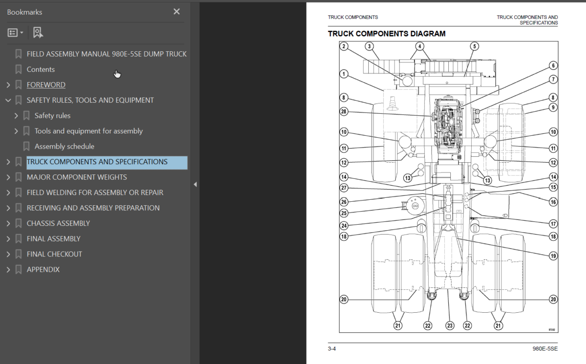 Komatsu 980E-5SE Field Assembly Manual