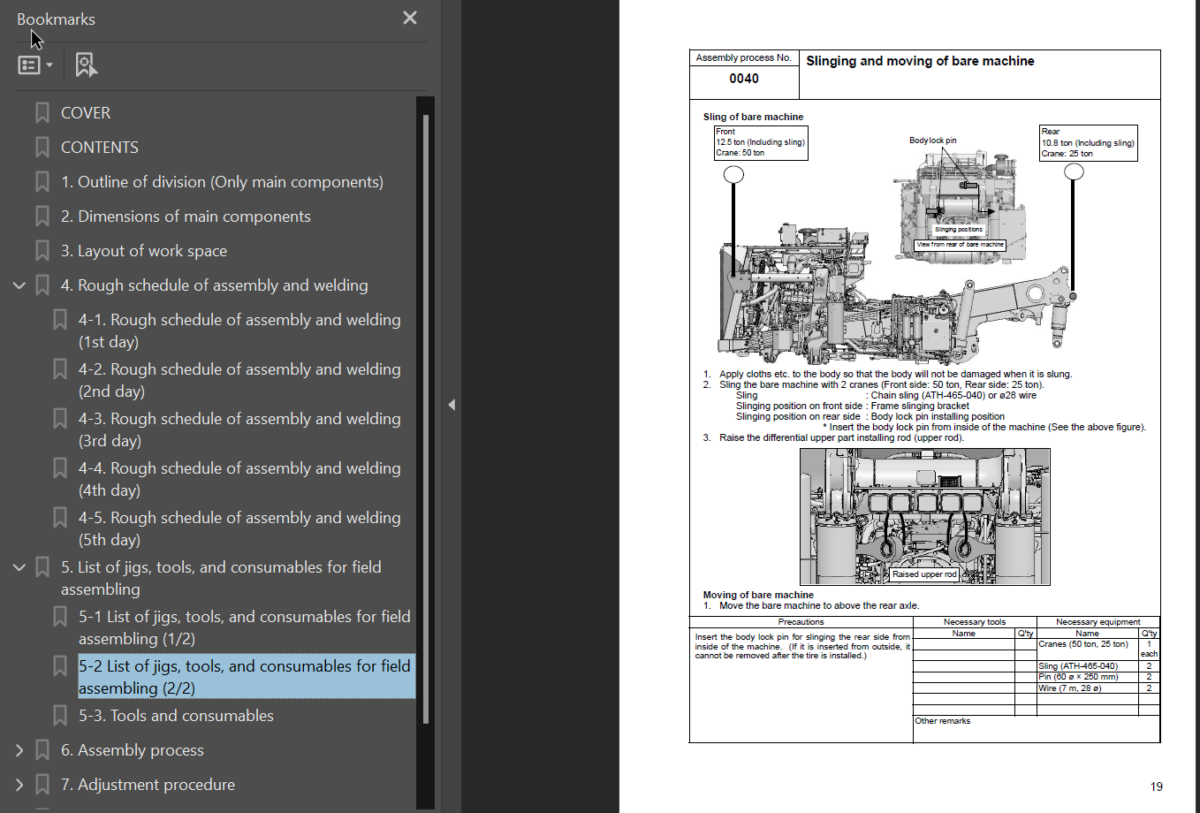 Komatsu HD785-7 Field Assembly Instruction (SERIAL NUMBERS 7001 and up)