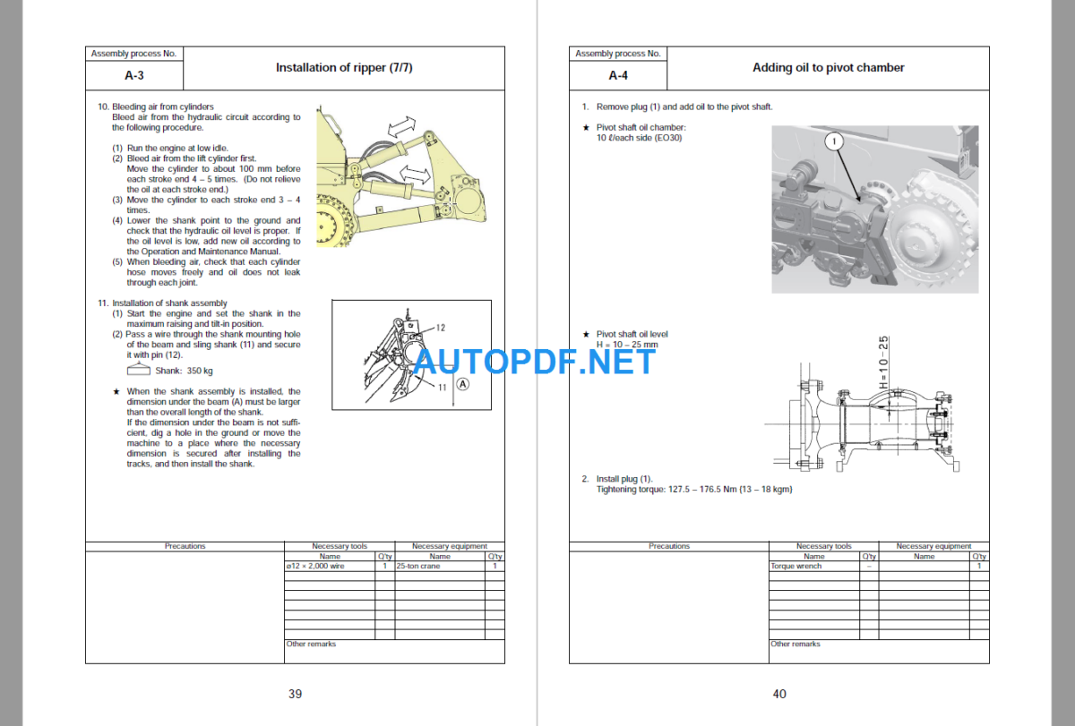 D275AX-5E0 Field Assembly Instruction (40001 and up)