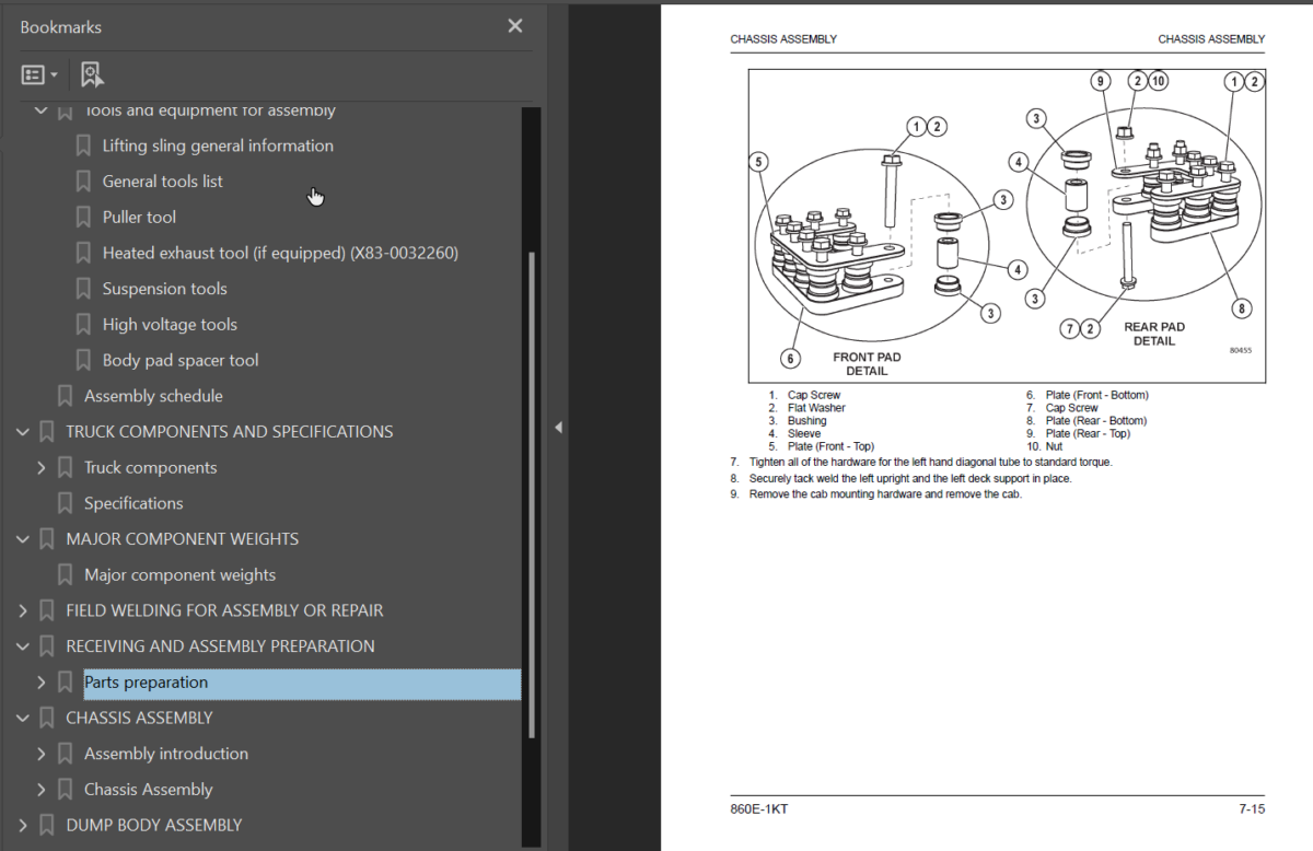 Komatsu 860E-1KT Field Assembly Manual (BFP41-A thru BFP41-AD)