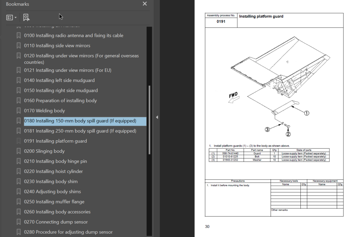 HD325-7R HD405-7R Field Assembly Instruction