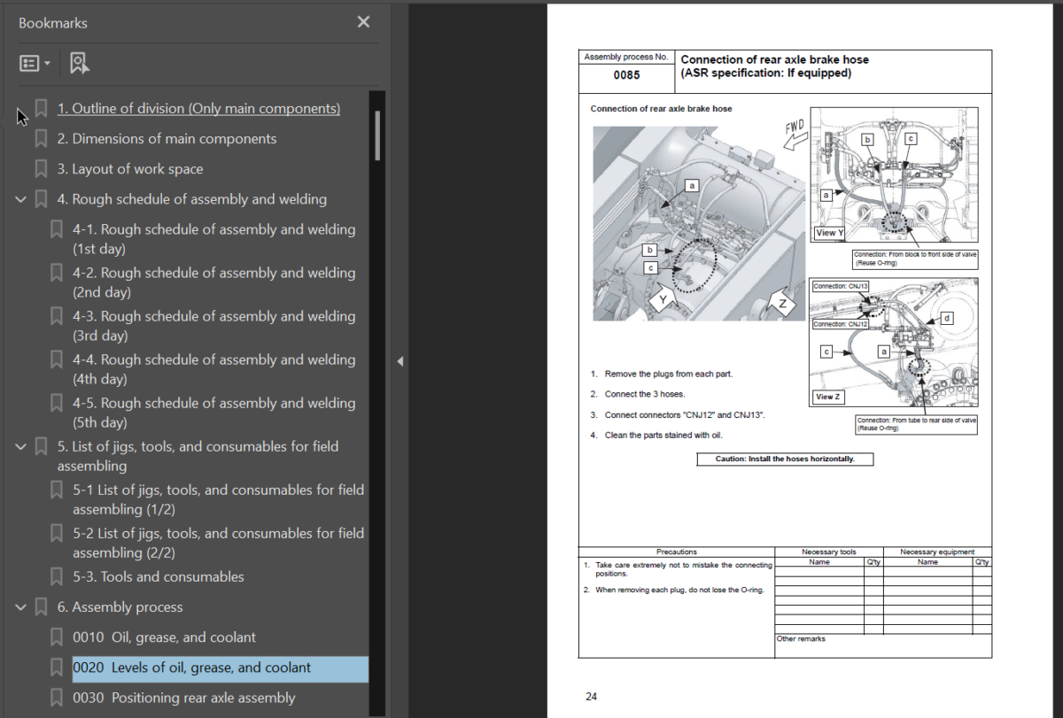 Komatsu HD785-7 Field Assembly Instruction (SERIAL NUMBERS 7001 and up)