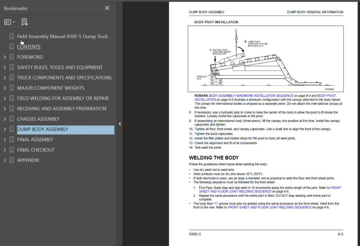 Komatsu 930E-5 Field Assembly Manual