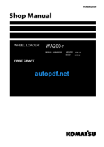 WA200-7 SERIAL H01051 and up 80001 and up Shop Manual