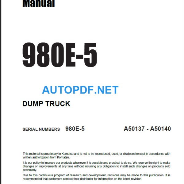 980E-5 Shop Manual