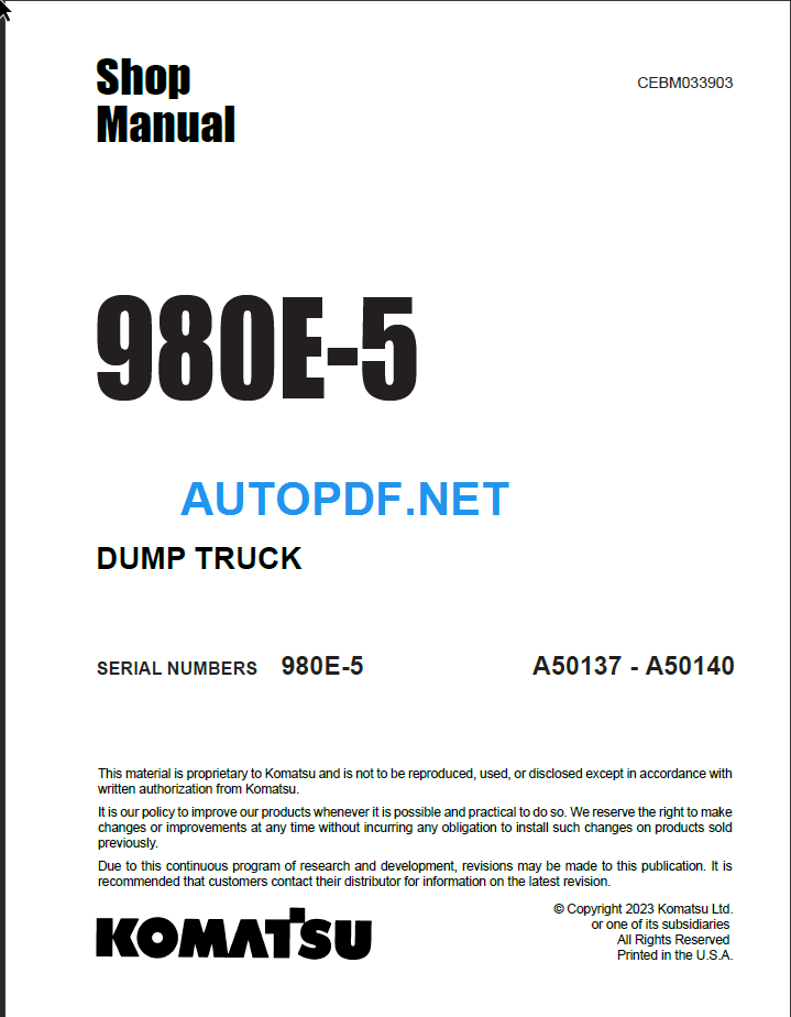 980E-5 Shop Manual