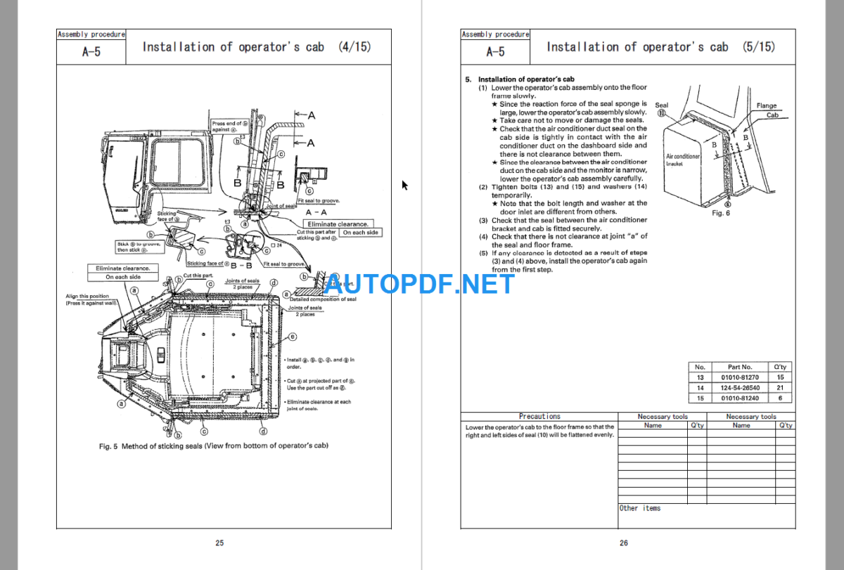 D85MS-15 Field Assembly Instruction