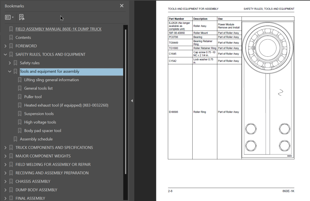 Komatsu 860E-1K 860E-1KT Field Assembly Manual