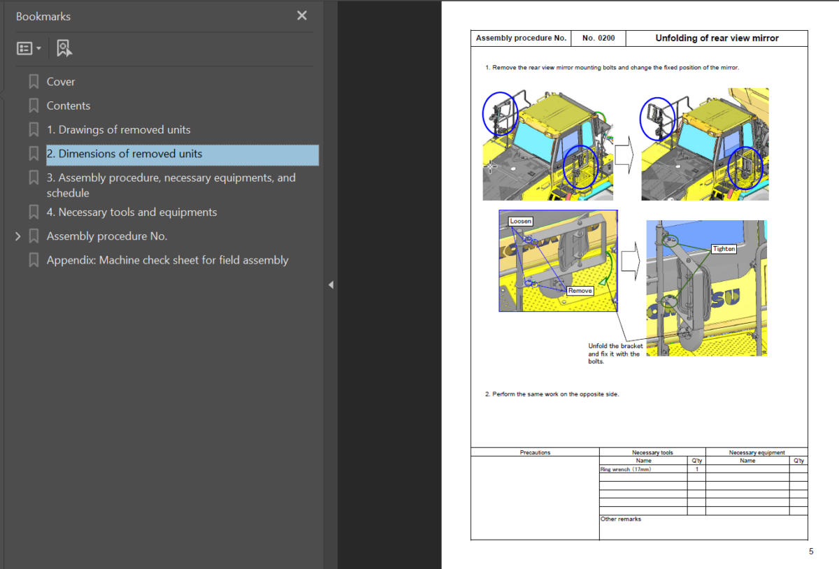 HM400-3R Field Assembly Instruction (8001 and up)