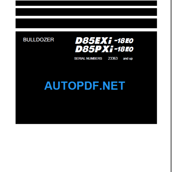 D85EXI-18E0 D85PXI-18E0 Field Assembly Instruction