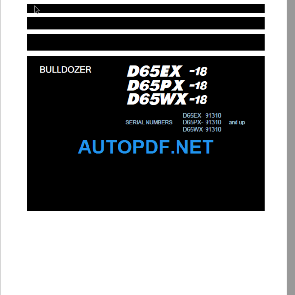 D65EX-18 D65PX-18 D65WX-18 Shop Manual