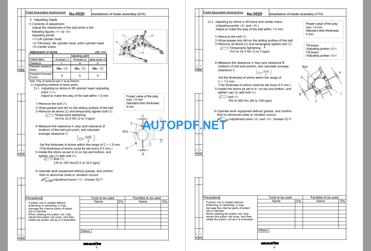 D85EXI-18E0 D85PXI-18E0 Field Assembly Instruction