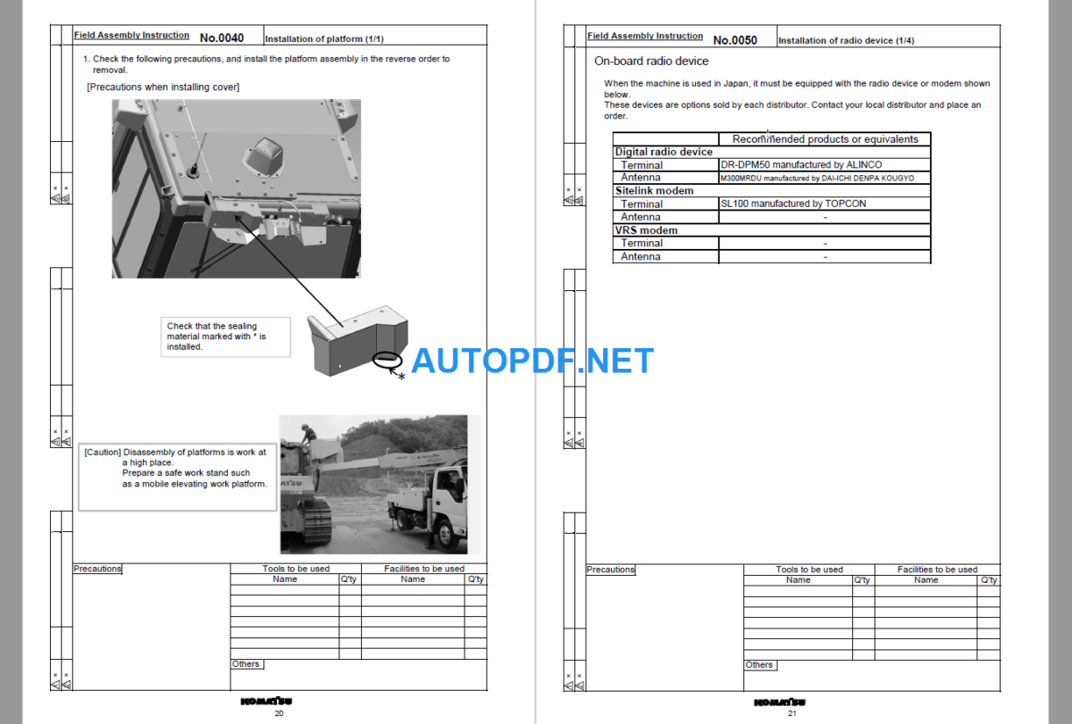 D85EXI-18E0 D85PXI-18E0 Field Assembly Instruction