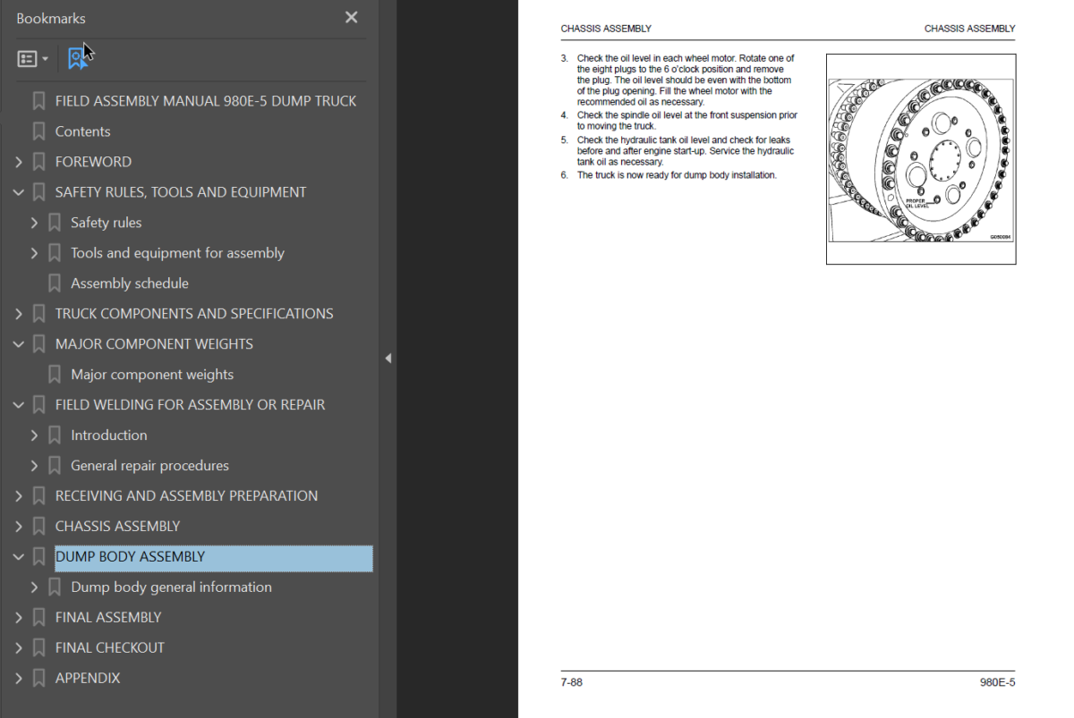 Komatsu 980E-5 Field Assembly Manual (A50172 and up)