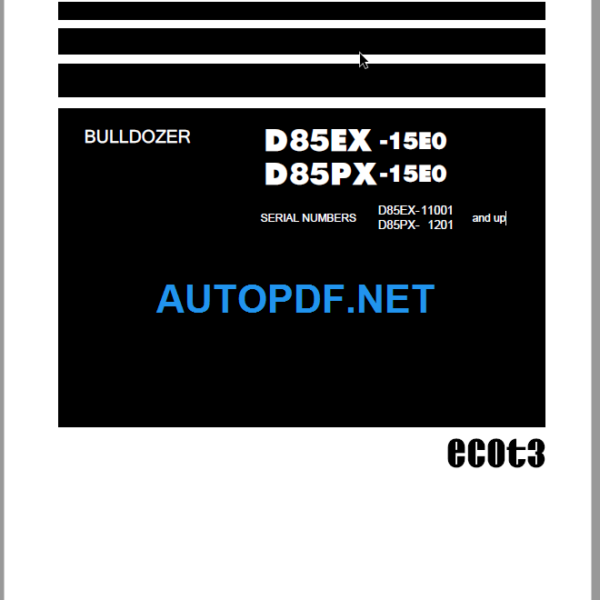 D85EX-15E0 D85PX-15E0 Shop Manual