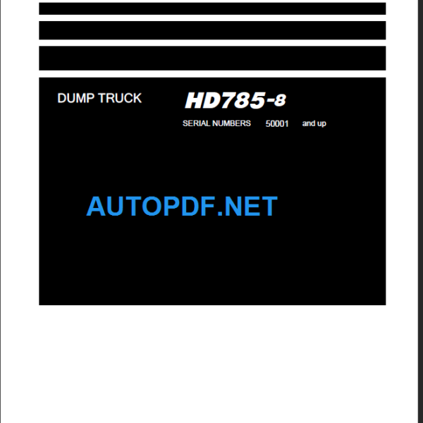 HD785-8 (50001 and up) Shop Manual