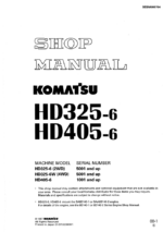 Komatsu HD325-6 HD405-6 Shop Manual