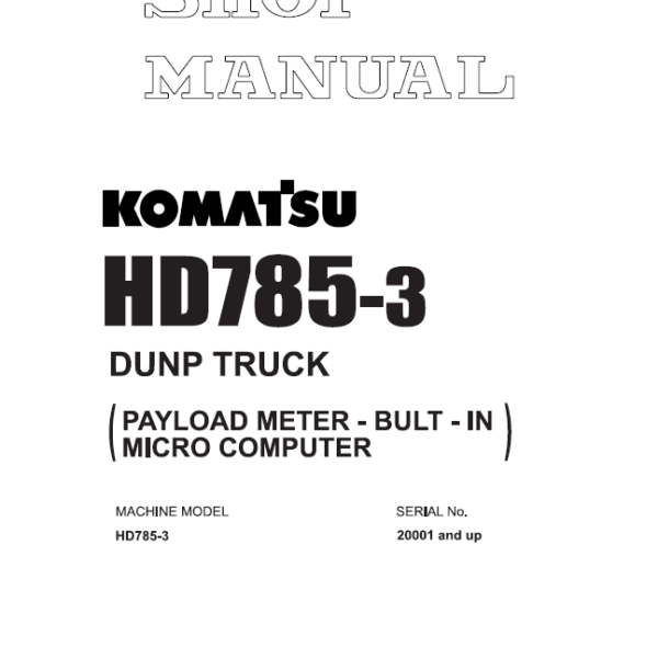 HD785-3 Shop Manual