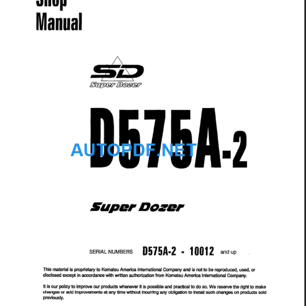 D575A-2 Shop Manual