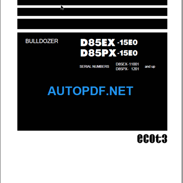 D85EX-15E0 (11001 and up) D85PX-15E0 Shop Manual