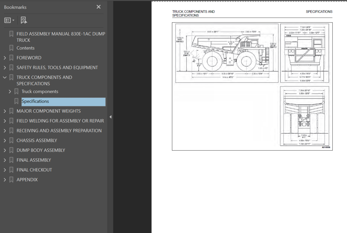 Komatsu 830E-1AC Field Assembly Manual (A41138 and up)