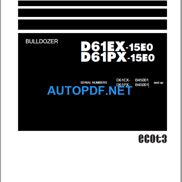 D61EX-15E0 D61PX-15E0 Shop Manual